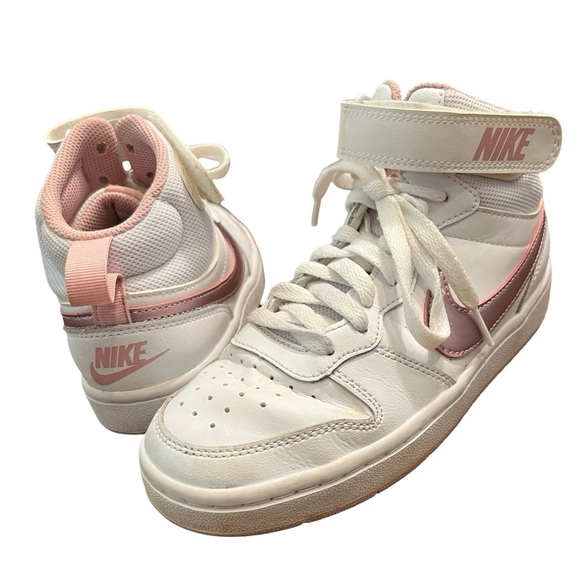 Nike Other - 🩷 Nike Court Borough Mid 2 Sneaker | White and Pink | Girls Size 3.5